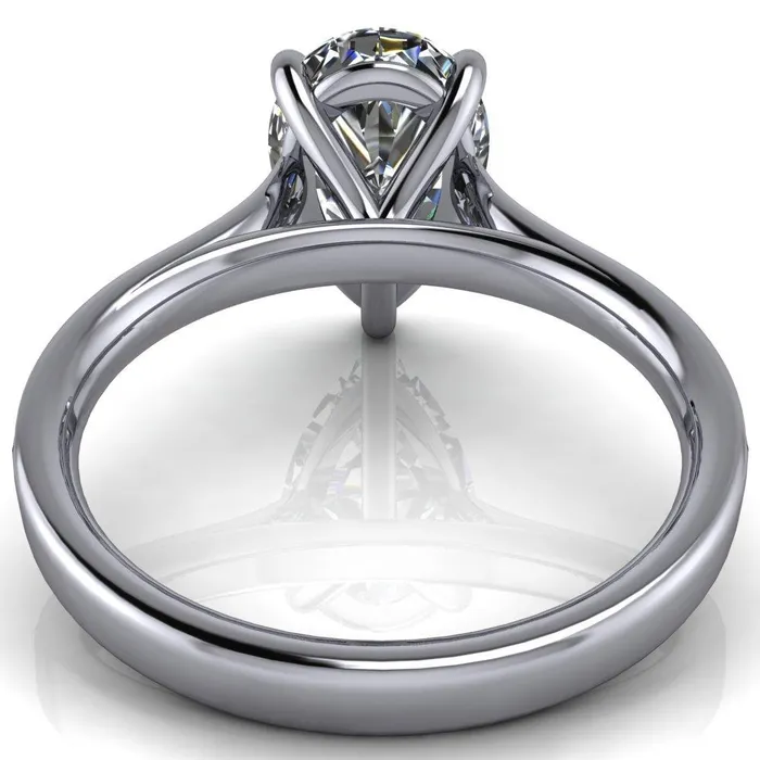 Fire Brilliance Rings Sonia Pear Center Stone 3 Prong Bar Shank Engagement Ring
