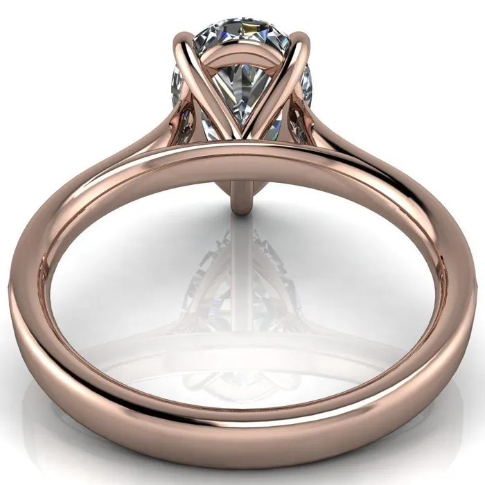 Fire Brilliance Rings Sonia Pear Center Stone 3 Prong Bar Shank Engagement Ring