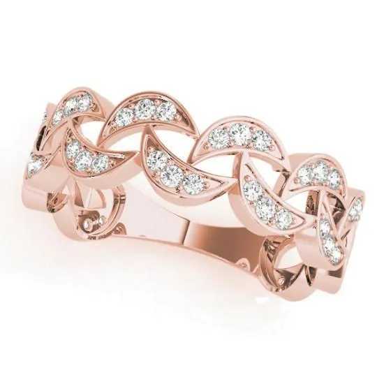 Fire Brilliance Rings Stackables 34 Eternity Crescent TriTone Gold Half Moon 3Band Set Selectables