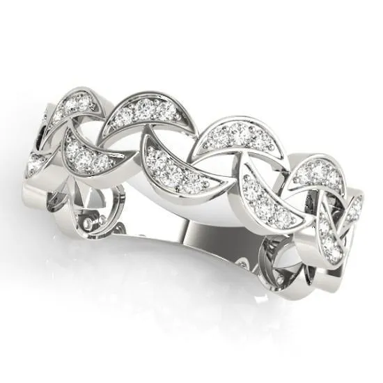 Fire Brilliance Rings Stackables 34 Eternity Crescent TriTone Gold Half Moon 3Band Set Selectables
