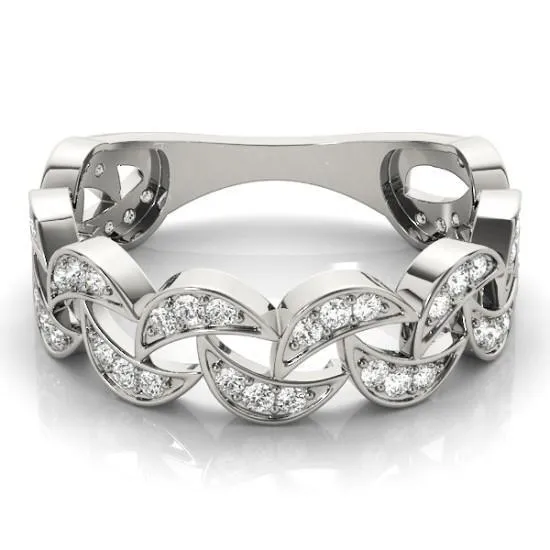 Fire Brilliance Rings Stackables 34 Eternity Crescent TriTone Gold Half Moon 3Band Set Selectables
