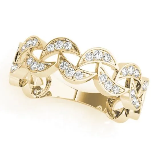 Fire Brilliance Rings Stackables 34 Eternity Crescent TriTone Gold Half Moon 3Band Set Selectables