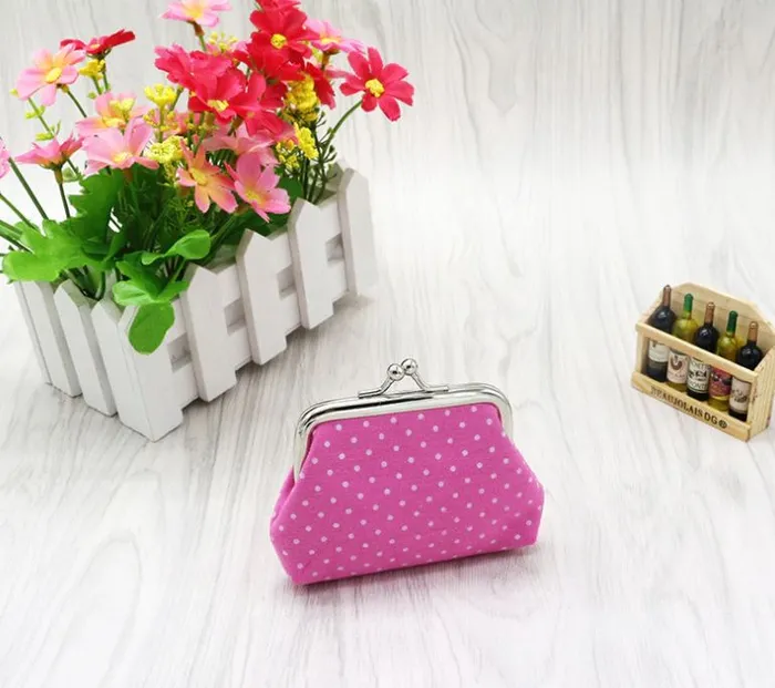 G150 Hot Pink White Polka Dot Clasp Coin Purse POLLY Rings