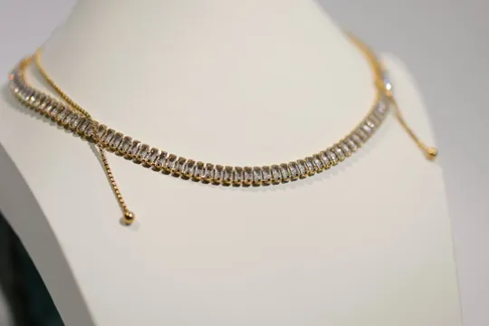 Jewelvers 18K GoldFilled Baguette Tennis Necklace Necklaces Jewelvers 18K GoldFilled Baguette Tennis Necklace Necklaces