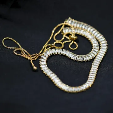Jewelvers 18K GoldFilled Baguette Tennis Necklace Necklaces Jewelvers 18K GoldFilled Baguette Tennis Necklace Necklaces