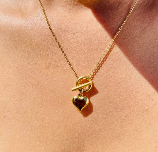 Jewelvers 18K GoldFilled Heart Pendant Necklace Necklaces