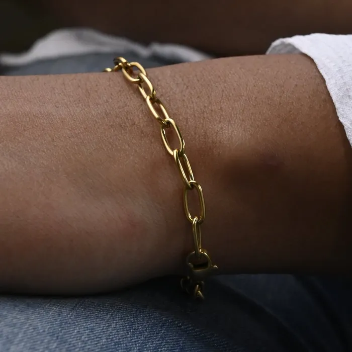 Jewelvers Bracelets 18K GoldFilled Oval Link Chain Bracelet