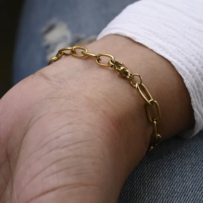 Jewelvers Bracelets 18K GoldFilled Oval Link Chain Bracelet