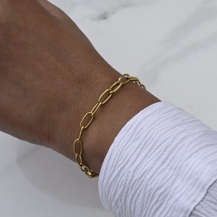 Jewelvers Bracelets 18K GoldFilled Oval Link Chain Bracelet