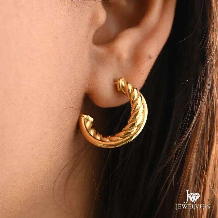 Jewelvers Earrings 18K GoldFilled Twisted Hoop Earrings for Women