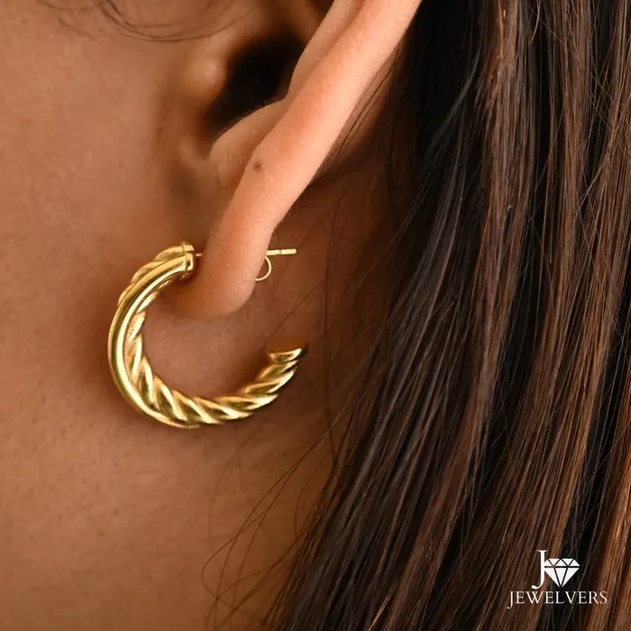 Jewelvers Earrings 18K GoldFilled Twisted Hoop Earrings for Women