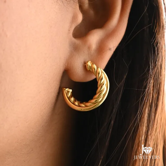 Jewelvers Earrings 18K GoldFilled Twisted Hoop Earrings for Women