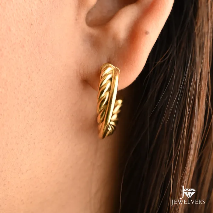 Jewelvers Earrings 18K GoldFilled Twisted Hoop Earrings for Women