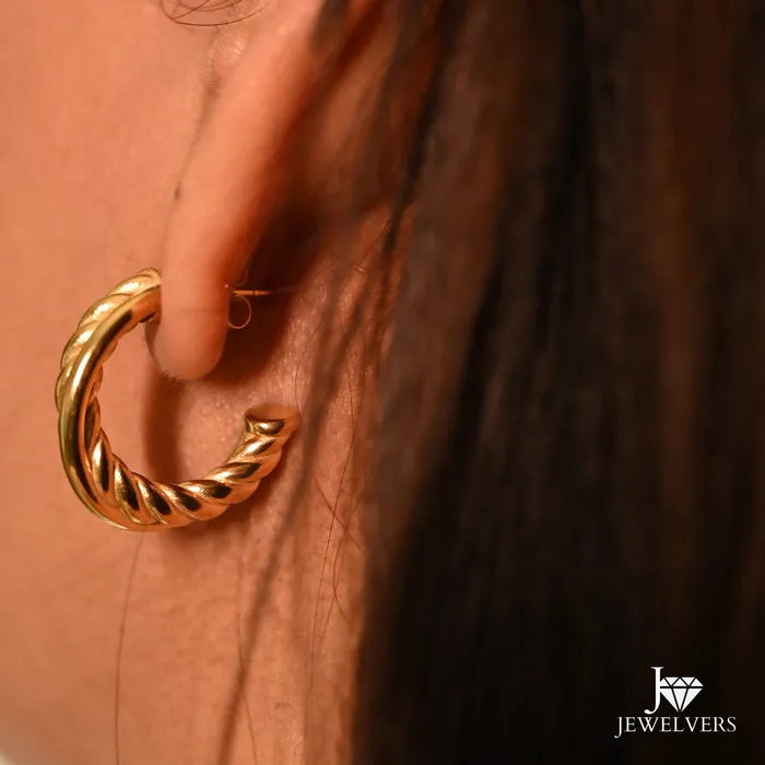 Jewelvers Earrings 18K GoldFilled Twisted Hoop Earrings for Women