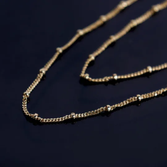 Jewelvers Necklaces 18K GoldFilled Beaded Layering Necklace for Women