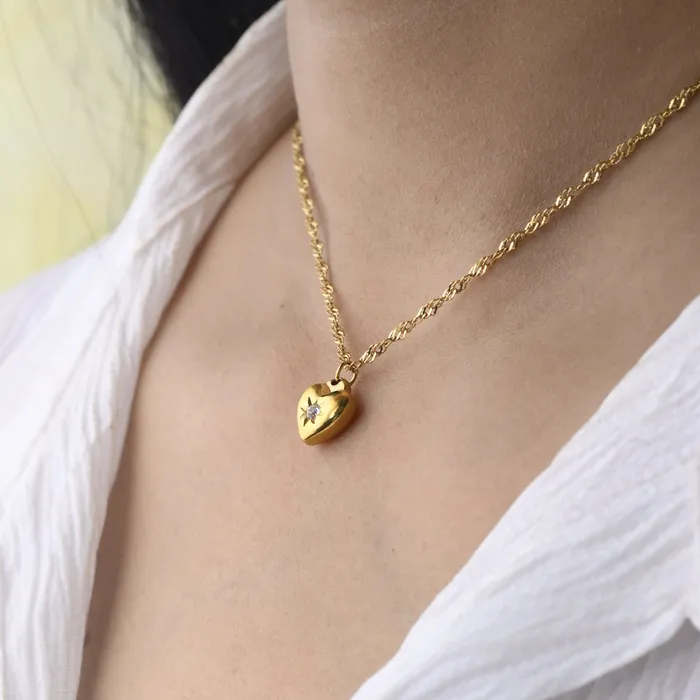 Jewelvers Necklaces 18k GoldFilled Heart Pendant Necklace
