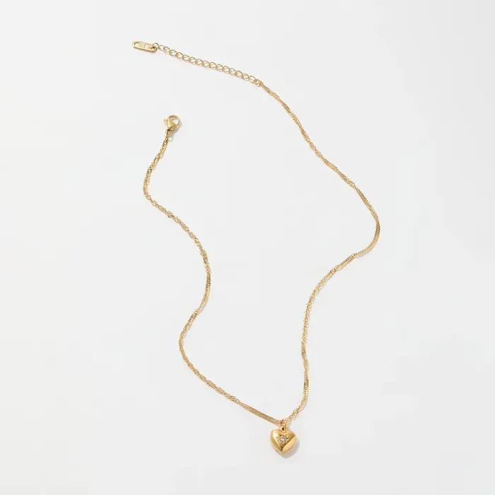Jewelvers Necklaces 18k GoldFilled Heart Pendant Necklace
