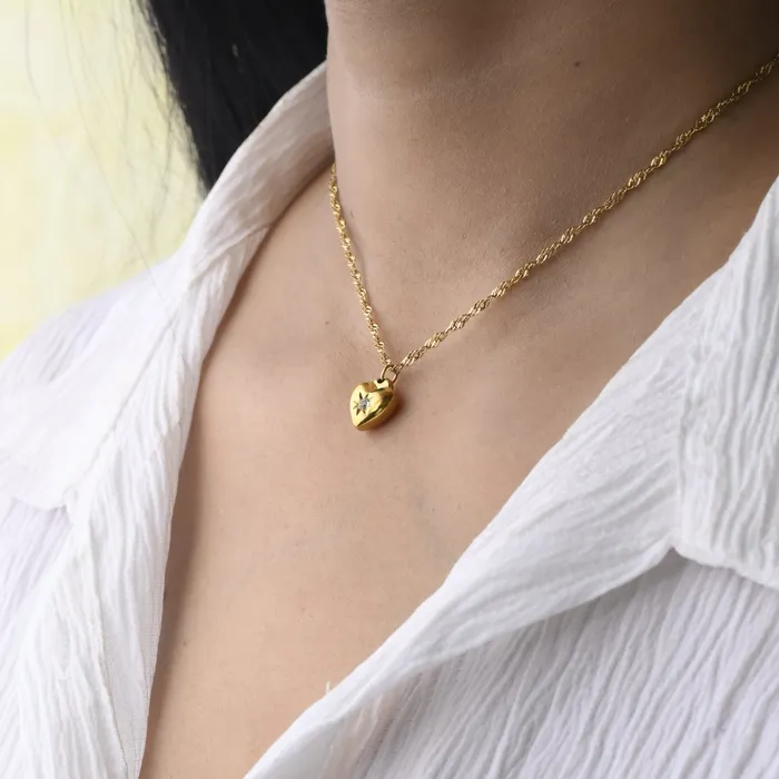 Jewelvers Necklaces 18k GoldFilled Heart Pendant Necklace