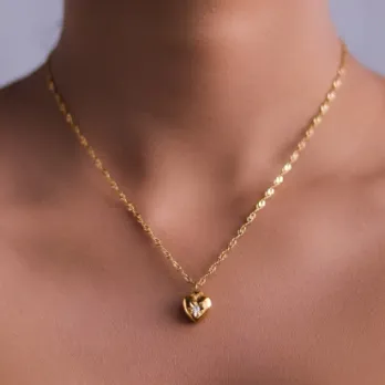 Jewelvers Necklaces 18k GoldFilled Heart Pendant Necklace