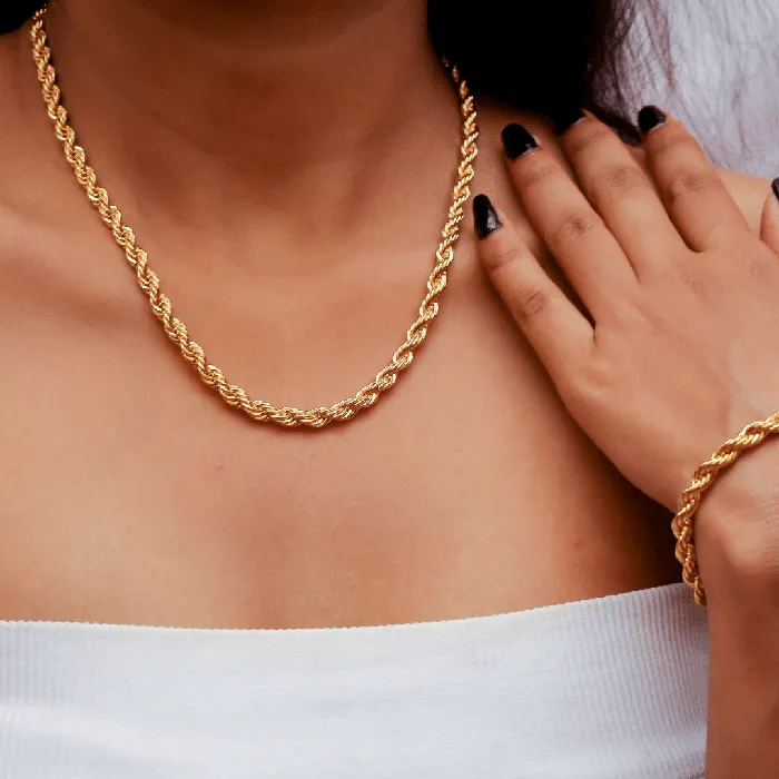 Jewelvers Necklaces 18K GoldFilled Twisted Rope Chain Necklace Jewelvers Necklaces 18K GoldFilled Twisted Rope Chain Necklace