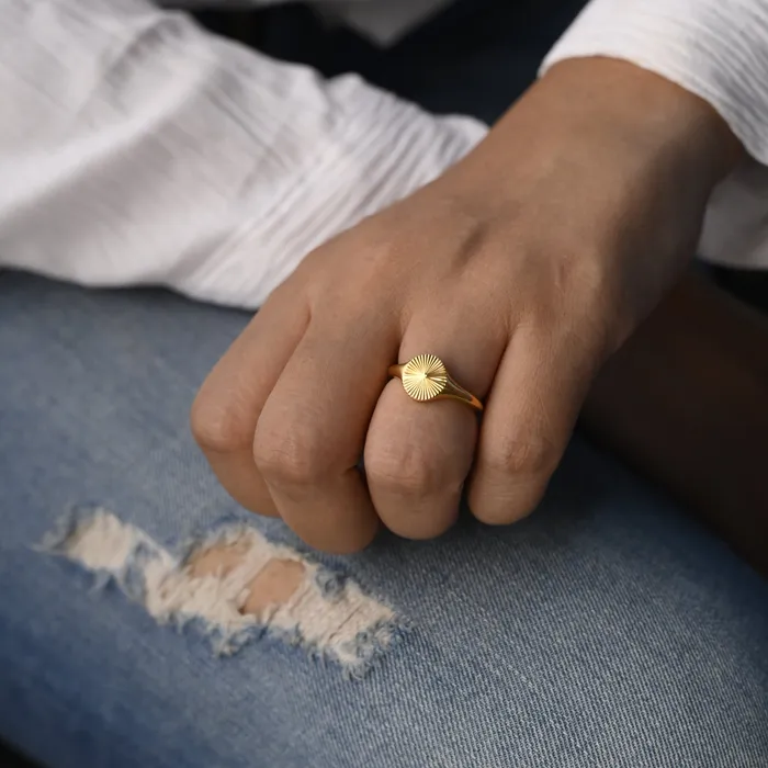 Jewelvers Rings 18K GoldFilled Sunburst Ring Jewelvers Rings 18K GoldFilled Sunburst Ring