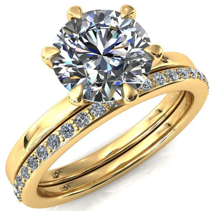 Julianne Round Center Stone Solitaire 6 Prong Ring Fire Brilliance Rings Julianne Round Center Stone Solitaire 6 Prong Ring Fire Brilliance Rings