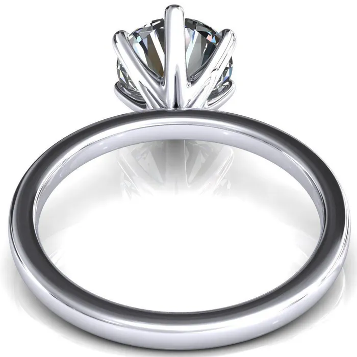 Julianne Round Center Stone Solitaire 6 Prong Ring Fire Brilliance Rings