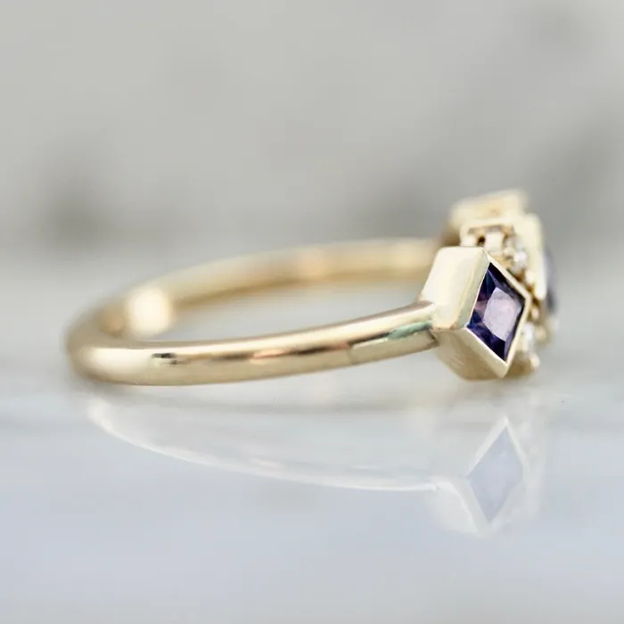 Kim Drosdick Rings Double Dutch Purple Princess Cut Sapphire Diamond Ring