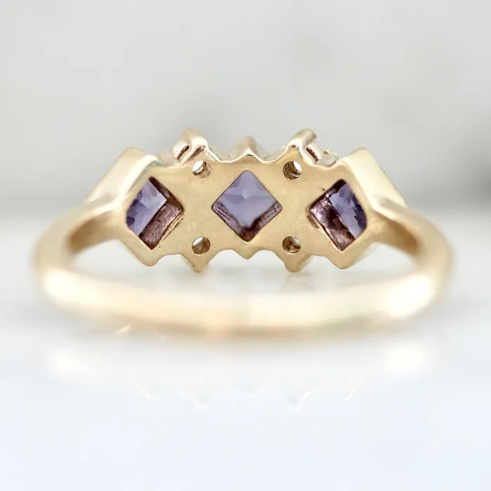 Kim Drosdick Rings Double Dutch Purple Princess Cut Sapphire Diamond Ring