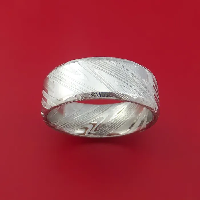 Kuro Damascus Steel Ring Custom Made Band Lashbrook Rings Kuro Damascus Steel Ring Custom Made Band Lashbrook Rings