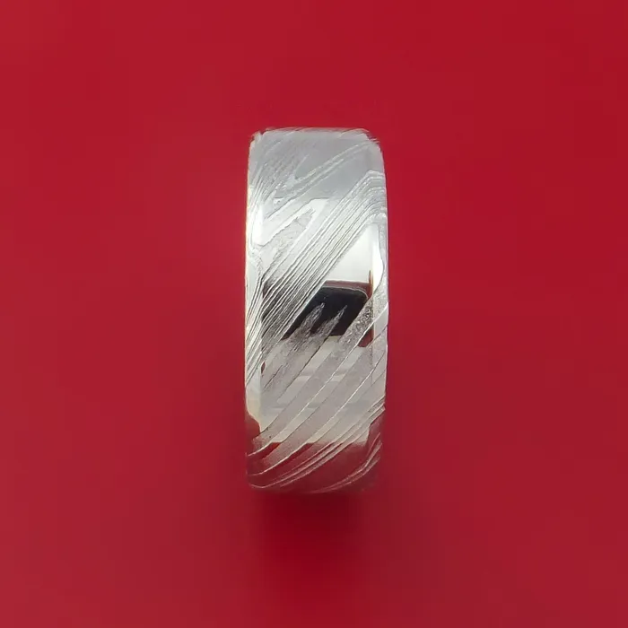 Kuro Damascus Steel Ring Custom Made Band Lashbrook Rings Kuro Damascus Steel Ring Custom Made Band Lashbrook Rings