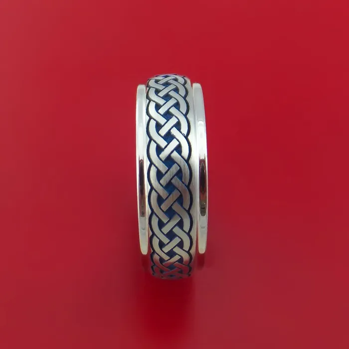 Lashbrook Rings Cobalt Chrome Ring with Infinity Knot Milled Celtic Design and Cerakote Inlays and Interior Cerakote Sleeve Custom Made Band Lashbrook Rings Cobalt Chrome Ring with Infinity Knot Milled Celtic Design and Cerakote Inlays and Interior Cerakote Sleeve Custom Made Band