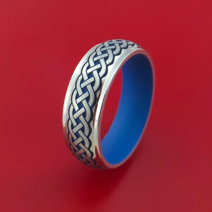 Lashbrook Rings Cobalt Chrome Ring with Infinity Knot Milled Celtic Design and Cerakote Inlays and Interior Cerakote Sleeve Custom Made Band Lashbrook Rings Cobalt Chrome Ring with Infinity Knot Milled Celtic Design and Cerakote Inlays and Interior Cerakote Sleeve Custom Made Band