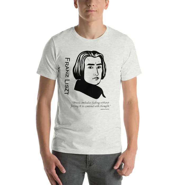 Liszt Silhouette TShirt Piano Fan Shop Earrings