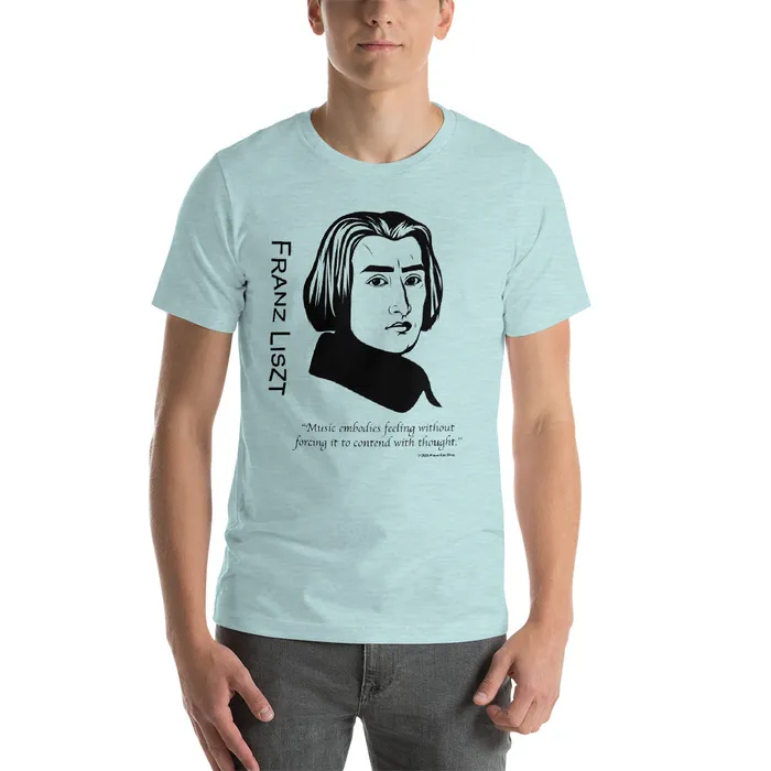 Liszt Silhouette TShirt Piano Fan Shop Earrings