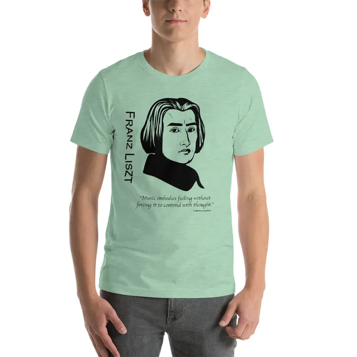 Liszt Silhouette TShirt Piano Fan Shop Earrings