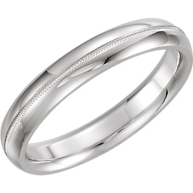 Matthew Comfort Fit Milgrain Band Fire Brilliance Rings