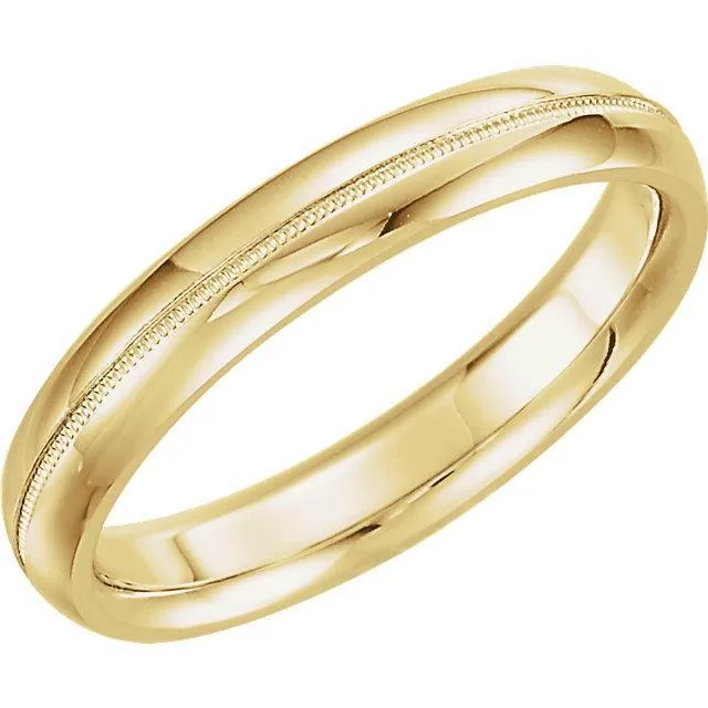 Matthew Comfort Fit Milgrain Band Fire Brilliance Rings
