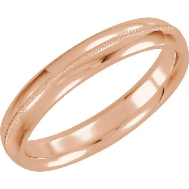 Matthew Comfort Fit Milgrain Band Fire Brilliance Rings