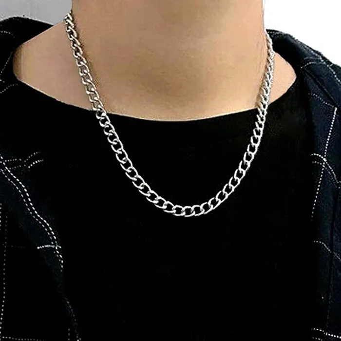 N2164 Silver 18 Chain Link Necklace 01 Necklaces