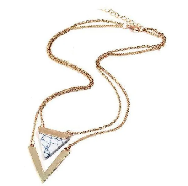 N557 Gold Gray Necklace with FREE Earrings 02 Necklaces
