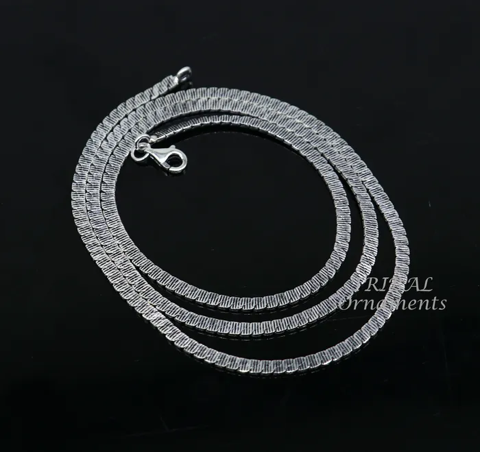 Necklaces 3mm 20 to 24 long chain 925 sterling silver handmade unique style chain necklace chain oxidized silver trendy chain ch169 TRIBAL ORNAMENTS