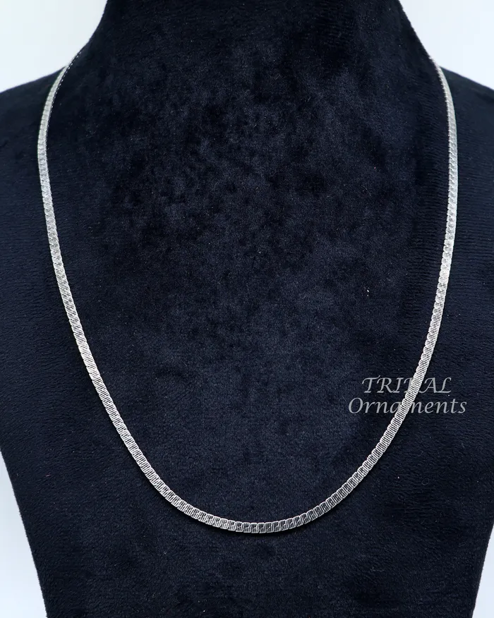 Necklaces 3mm 20 to 24 long chain 925 sterling silver handmade unique style chain necklace chain oxidized silver trendy chain ch169 TRIBAL ORNAMENTS