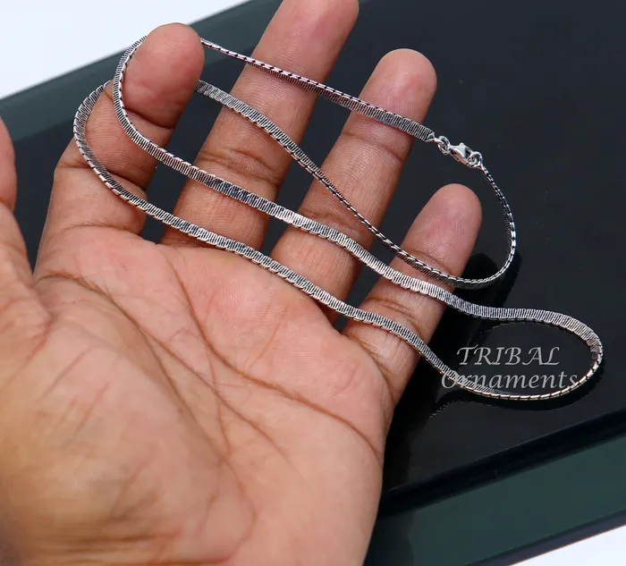 Necklaces 3mm 20 to 24 long chain 925 sterling silver handmade unique style chain necklace chain oxidized silver trendy chain ch169 TRIBAL ORNAMENTS