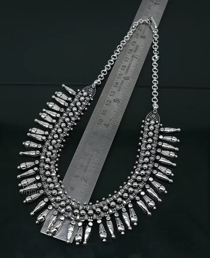 Necklaces 925 sterling silver handcrafted vintage design ethnic necklace excellent wedding gifting tribal brides belly dance jewelry india nec293 TRIBAL ORNAMENTS