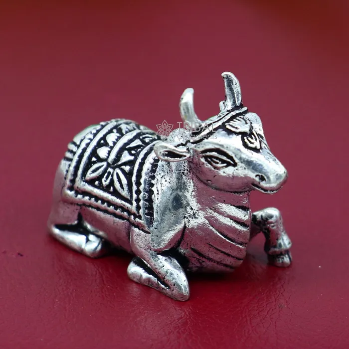 Necklaces 925 Sterling silver Lord Shiva Nandi Maharaj handmade small solid figurine for puja best gift for lord Shiva divine Nandi statue ART610 TRIBAL ORNAMENTS Necklaces 925 Sterling silver Lord Shiva Nandi Maharaj handmade small solid figurine for puja best gift for lord Shiva divine Nandi statue ART610 TRIBAL ORNAMENTS