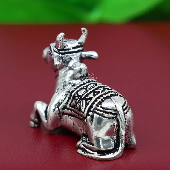 Necklaces 925 Sterling silver Lord Shiva Nandi Maharaj handmade small solid figurine for puja best gift for lord Shiva divine Nandi statue ART610 TRIBAL ORNAMENTS Necklaces 925 Sterling silver Lord Shiva Nandi Maharaj handmade small solid figurine for puja best gift for lord Shiva divine Nandi statue ART610 TRIBAL ORNAMENTS
