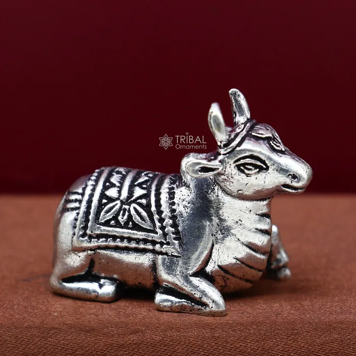 Necklaces 925 Sterling silver Lord Shiva Nandi Maharaj handmade small solid figurine for puja best gift for lord Shiva divine Nandi statue ART610 TRIBAL ORNAMENTS Necklaces 925 Sterling silver Lord Shiva Nandi Maharaj handmade small solid figurine for puja best gift for lord Shiva divine Nandi statue ART610 TRIBAL ORNAMENTS