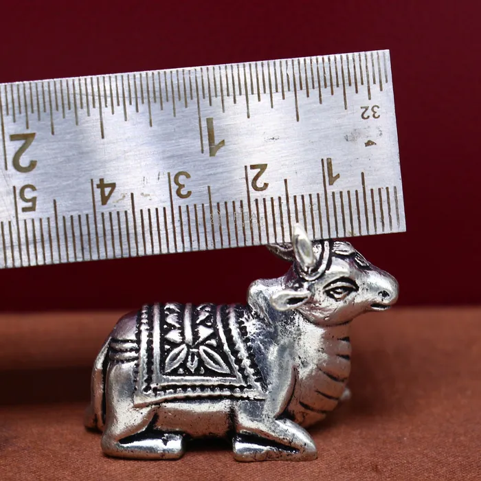 Necklaces 925 Sterling silver Lord Shiva Nandi Maharaj handmade small solid figurine for puja best gift for lord Shiva divine Nandi statue ART610 TRIBAL ORNAMENTS Necklaces 925 Sterling silver Lord Shiva Nandi Maharaj handmade small solid figurine for puja best gift for lord Shiva divine Nandi statue ART610 TRIBAL ORNAMENTS