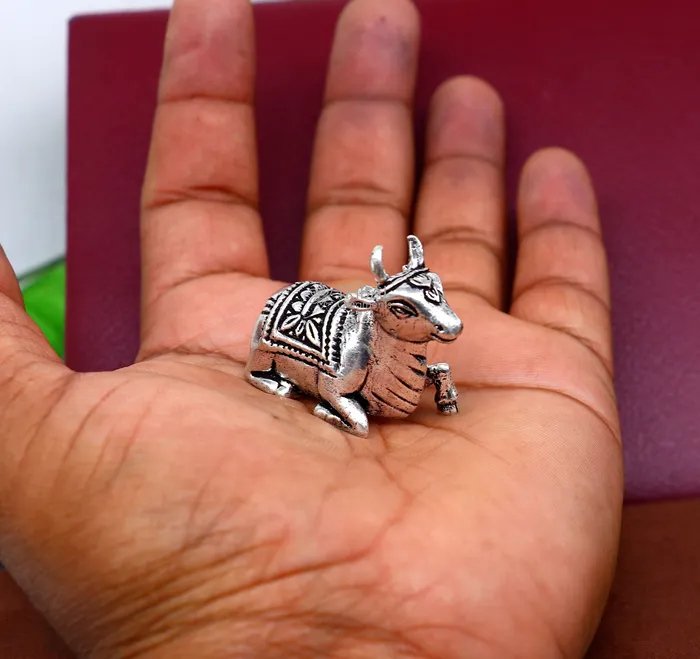 Necklaces 925 Sterling silver Lord Shiva Nandi Maharaj handmade small solid figurine for puja best gift for lord Shiva divine Nandi statue ART610 TRIBAL ORNAMENTS Necklaces 925 Sterling silver Lord Shiva Nandi Maharaj handmade small solid figurine for puja best gift for lord Shiva divine Nandi statue ART610 TRIBAL ORNAMENTS